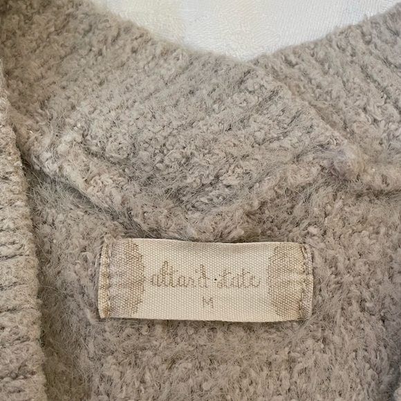 Altard state 3/4 sleeve open front thick fall cardigan cream gray off white med - Picture 4 of 8